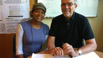 Rashida Lathan and professor Medrano, 2011