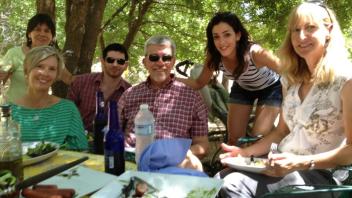 BBQ at Barbara and Juan Medrano's: Anita Oberbauer, Alma Islas, Rodrigo Gularte and Angela Canovas, June 2012