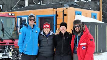 Andrew Naslund (undergrad, Marine and Coastal Science), Dr. Todgham, Mandy Frazier (MS student, Animal Biology Graduate Group) and Ken Zillig (PhD student, Graduate Group in Ecology)