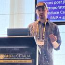Austin Brown giving a presentation